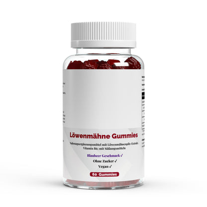 Löwenmähne + Vitamin B6 Gummies - 60 Stk.